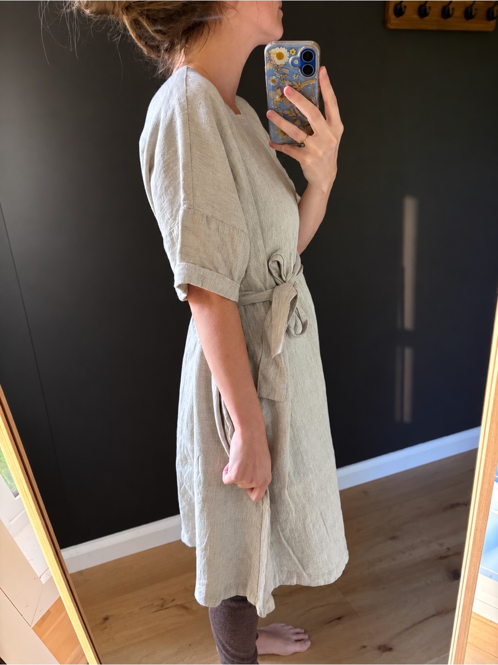 Not Perfect Linen - RENNES Dress - Natural Oversized Midi Dress - One Size - Picture 7 of 7